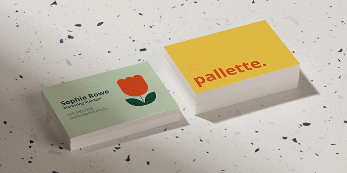 Business Card GIF showing different designs for different industries.