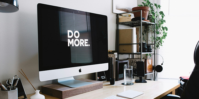 'Do more' text on an Apple Mac screensaver 