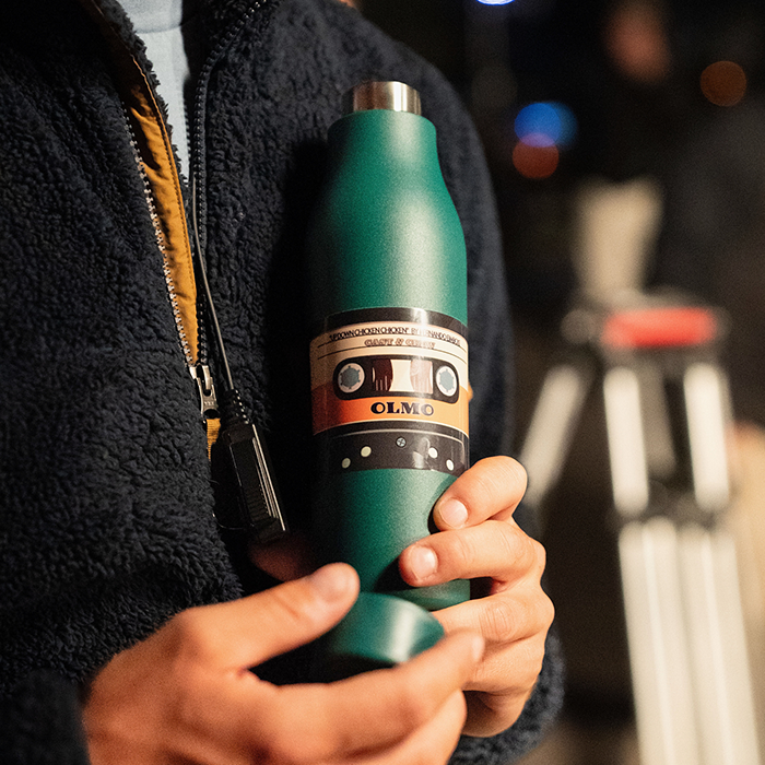 Having a custom Water Bottle on set was a game changer for Olmo's producers.