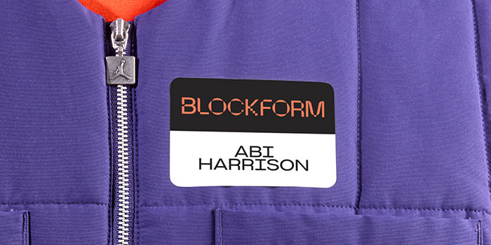 Branded Stickers used as Name Tags at a trade show event