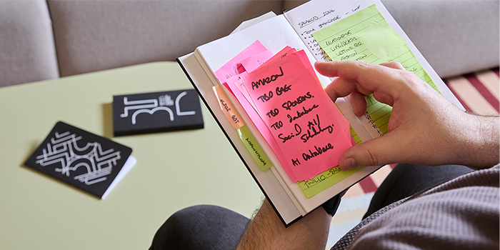 Paul's Notebook is key to keeping all his ideas organized.