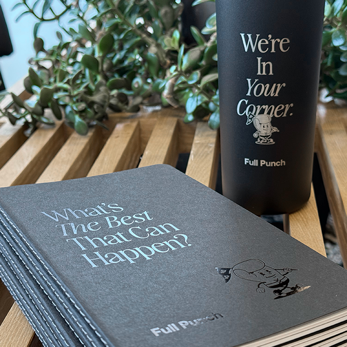 Black Foil Soft Cover Journal and Jet Black MOO Water Bottle.