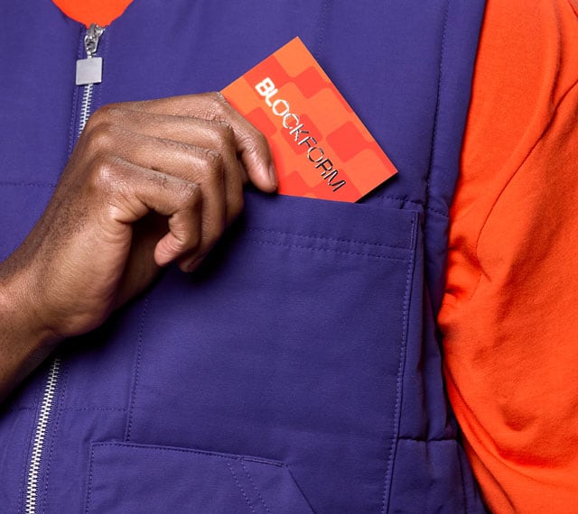 Man holding a Business Card