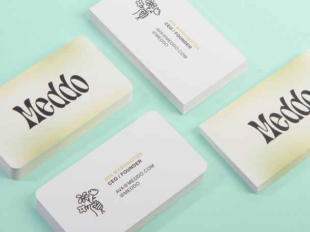 A selection of Eco Signature Business Cards with square and rounded corners