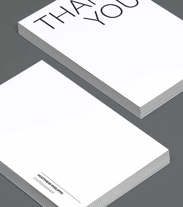 Triptych note card design