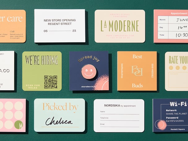 creative Business Card finishes including Gold Foil, Silver Foil, Spot UV and Raised Spot UV