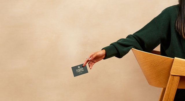 Business Cards on display 