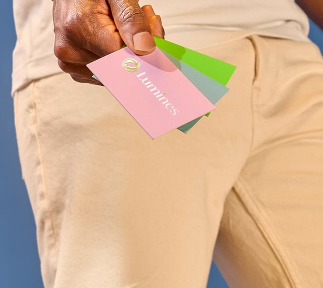 Man holding a Business Card