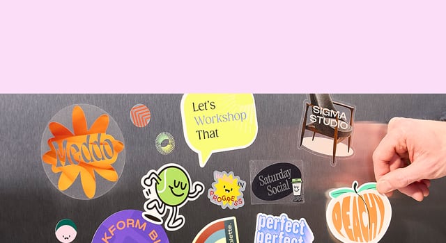 Variety of Stickers in different sizes on Display Boxes