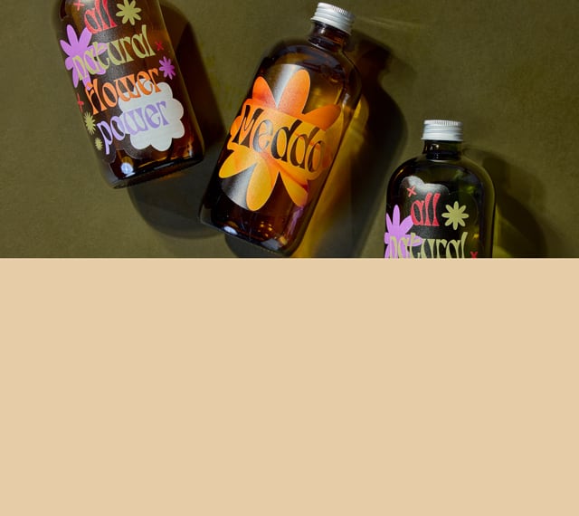 Clear Stickers on display on various bottles