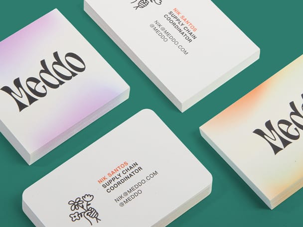 A selection of Eco Signature Business Cards with square and rounded corners