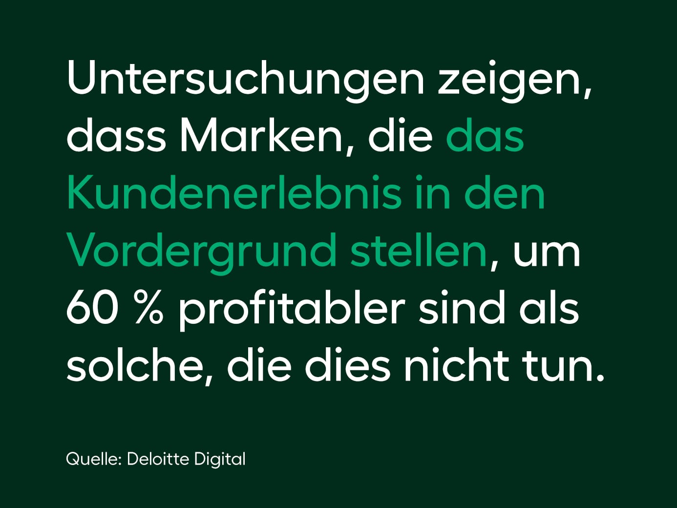 Research indicates that brands who prioritise customer experience are 60% more profitable than those who don't.