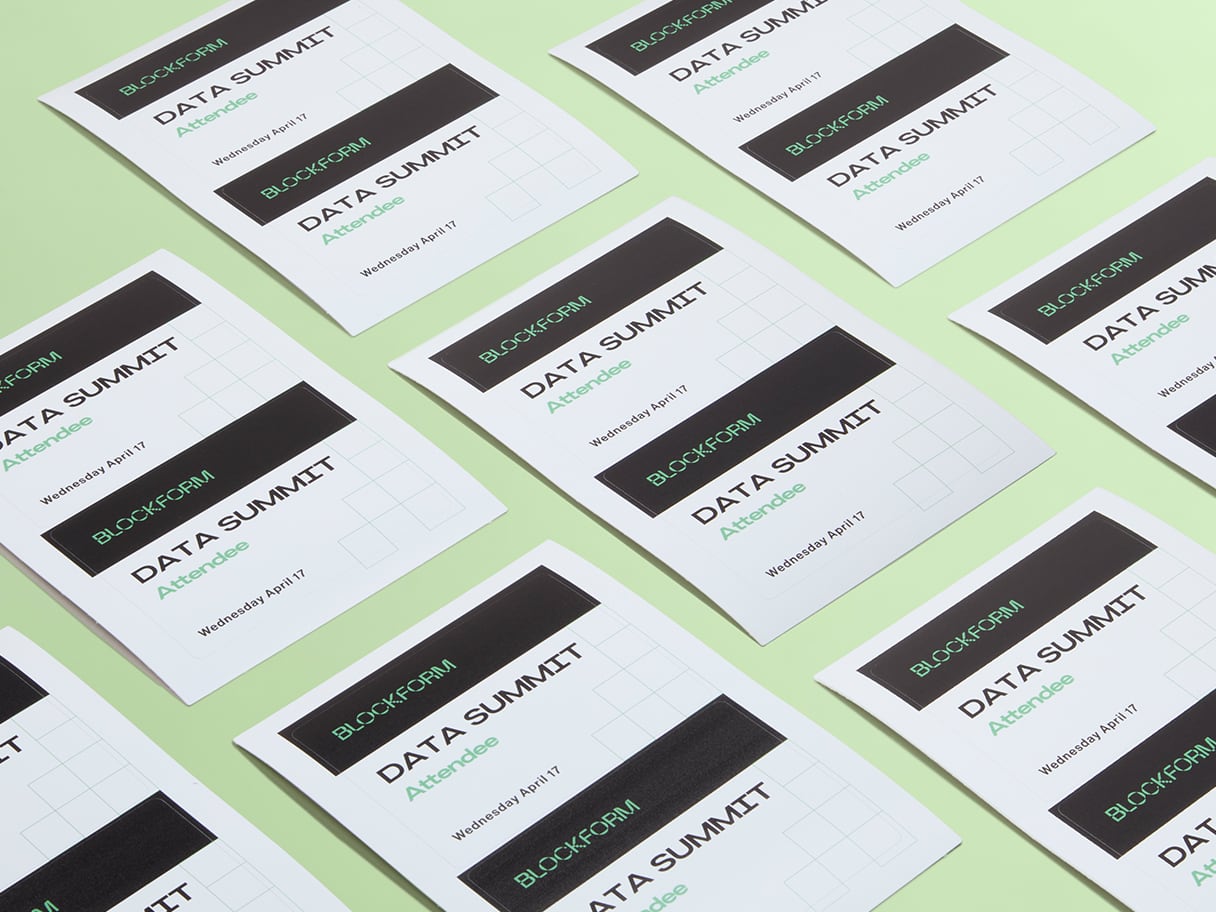 Customized stickers on various display boxes.