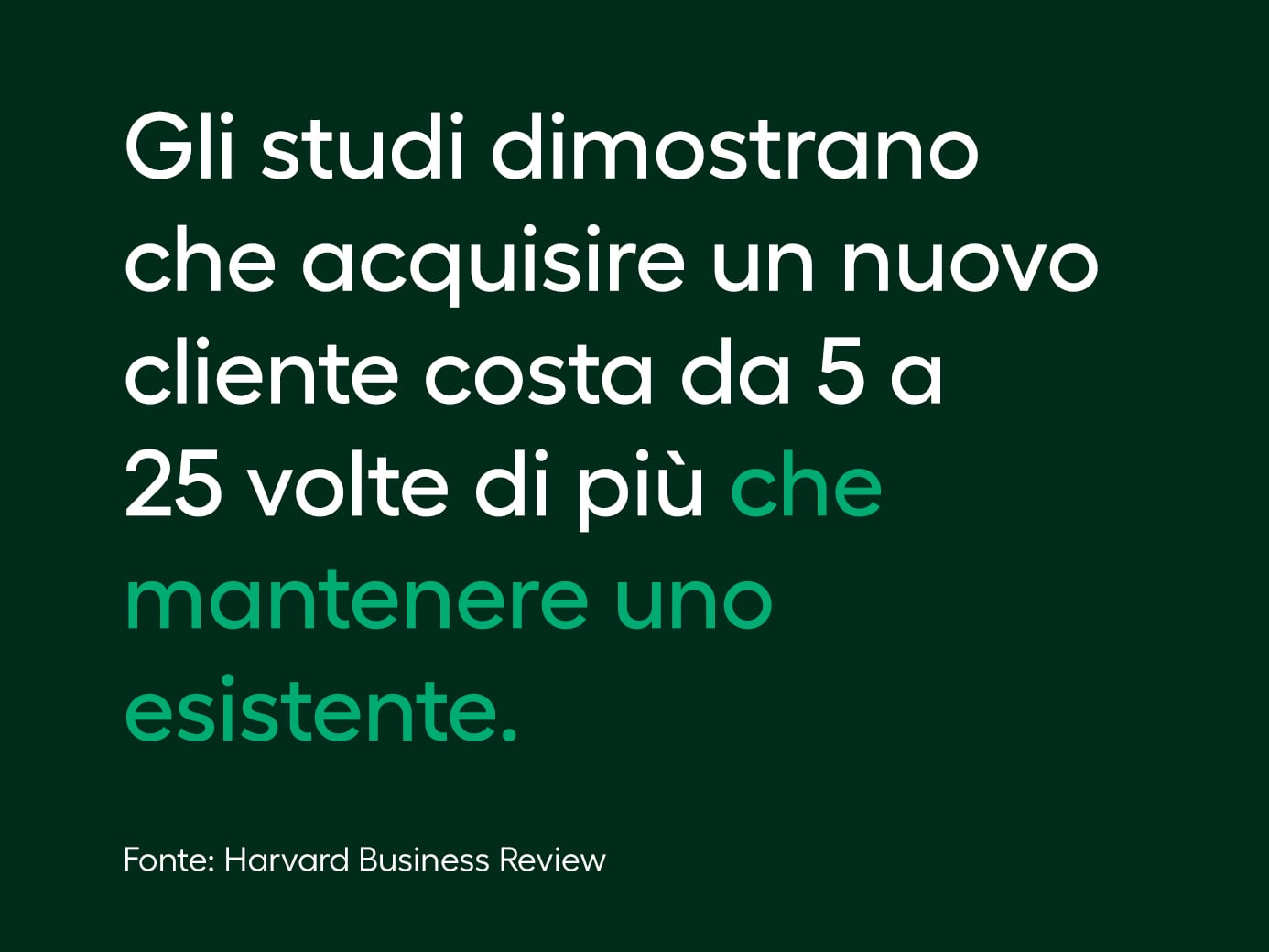Studies show it's 5 to 25 times more expensive to acquire a new custoer than hold on to an existing one.