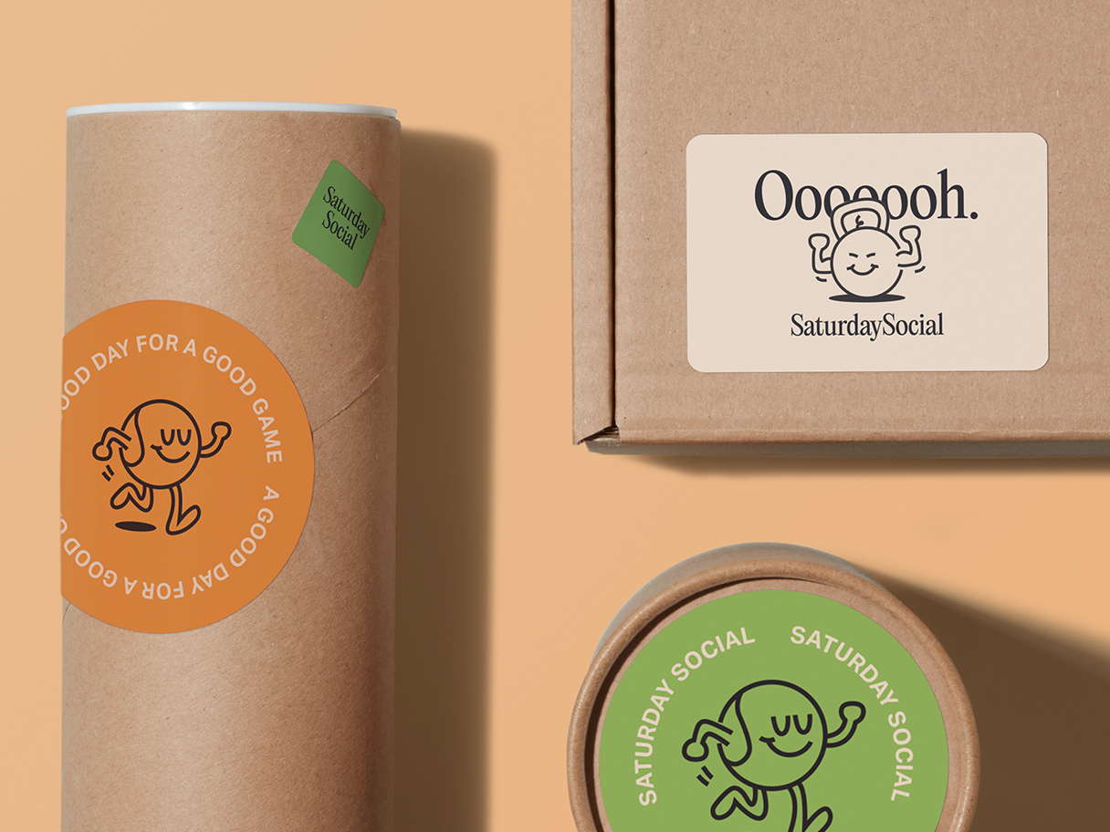 Customized stickers on various display boxes.