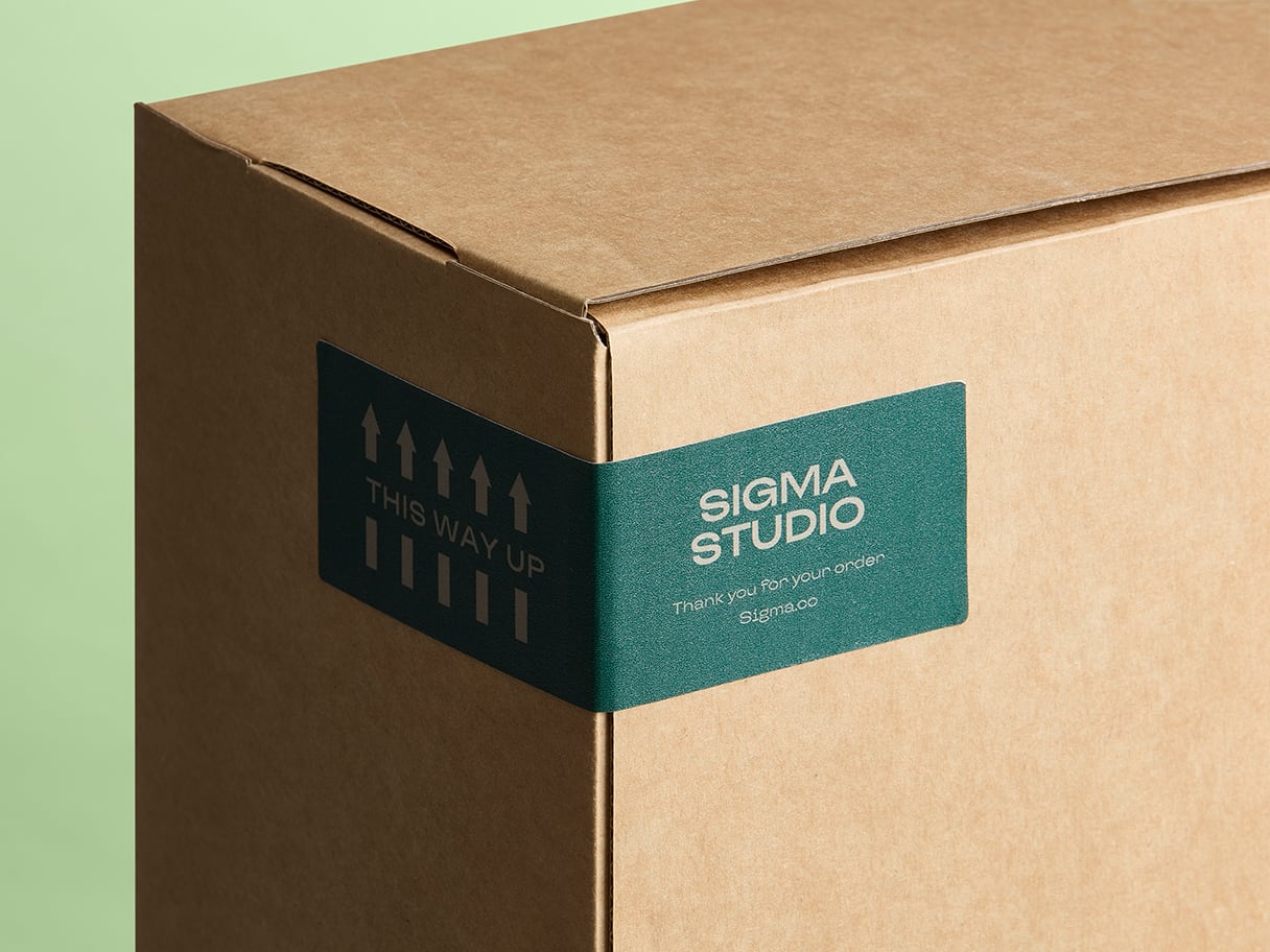 Customized stickers on various display boxes.