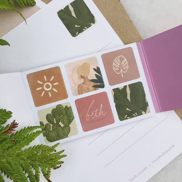 My Studio is Pink mini square stickers printed by MOO