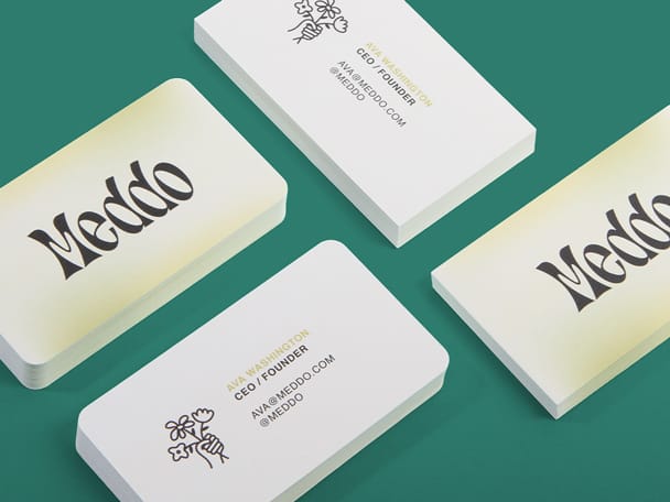 A selection of Eco Signature Business Cards with square and rounded corners
