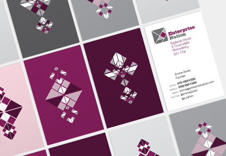 Enterprise Nation co-ordinated their MOO Business Cards with their website using Printfinity