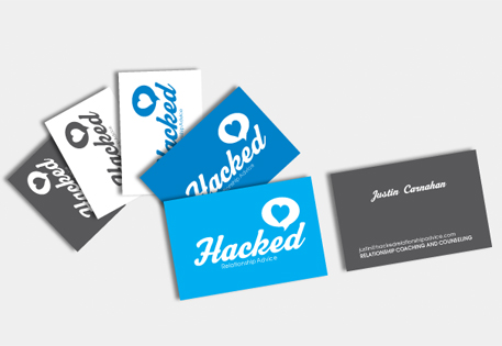 Hacked Relation Ship Advice use MOO Business Cards to create a friendly chatty style
