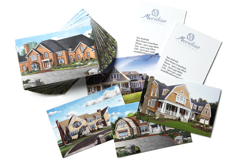 Meridian Homes use Printfinity to showcase their house designs on MOO Business Cards