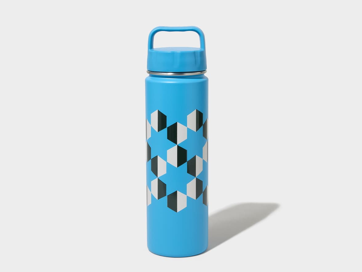 Matte Aqua H2Go Crux Stainless Steel Bottle Back View With 360 Wrap Printing Customisation