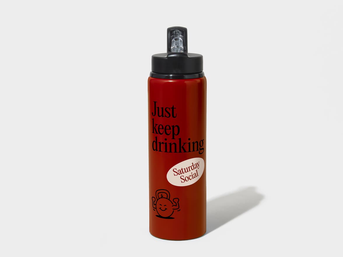 Matte Red H2Go Virtue Aliminum Water Bottle Front View With 360 Wrap Printing Customisation