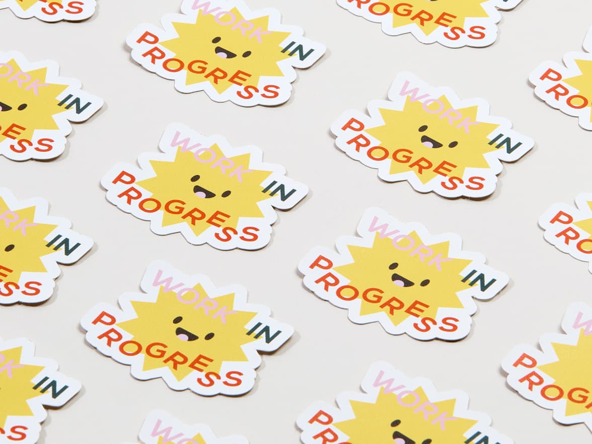 A collection of customized star shaped matte paper stickers.