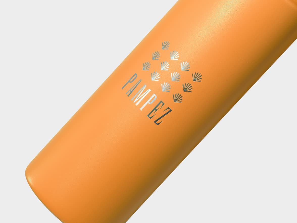 Matte Orange H2Go Crux Stainless Steel Bottle Close Up With One-Sided Engraving
