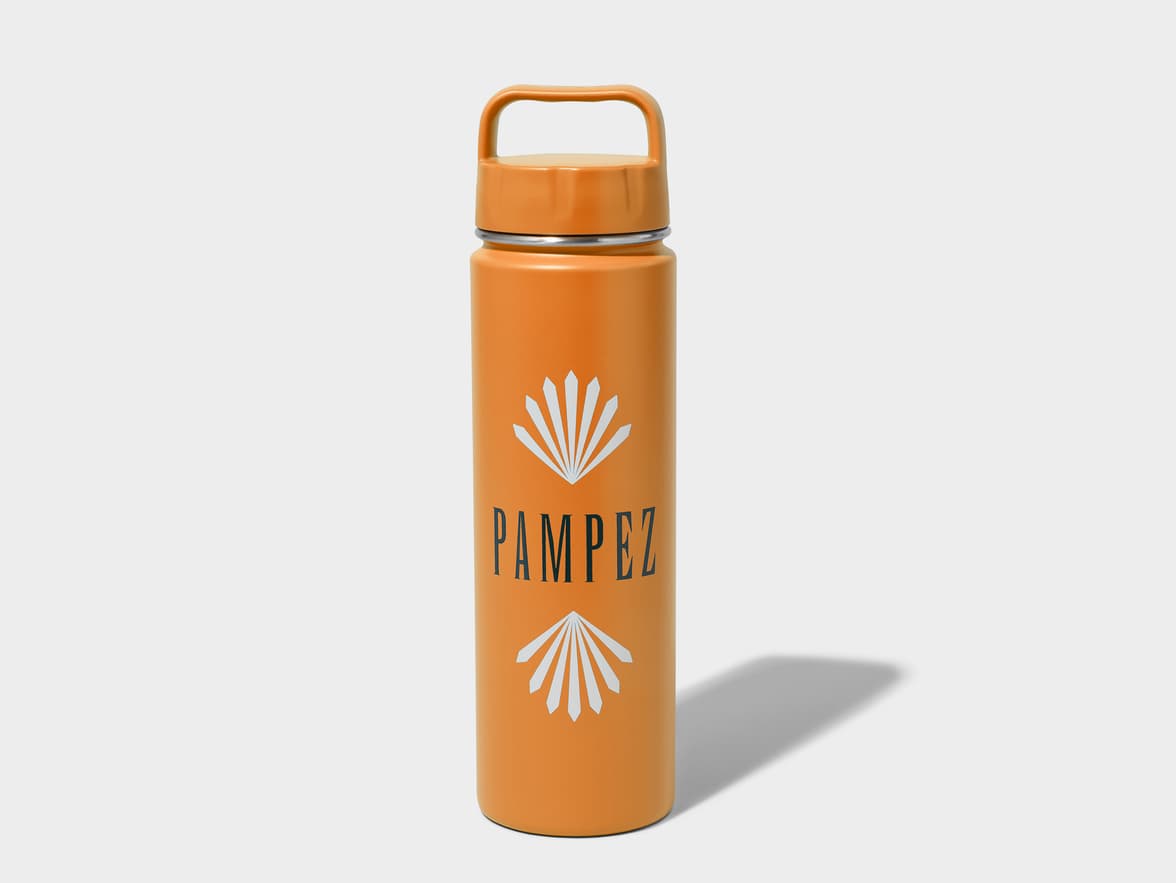 Matte Orange H2Go Crux Stainless Steel Bottle Front View With One-Sided Printing Customisation