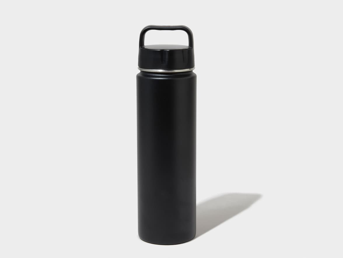 Matte Black H2Go Crux Stainless Steel Bottle Back View With One-Sided Printing Customisation