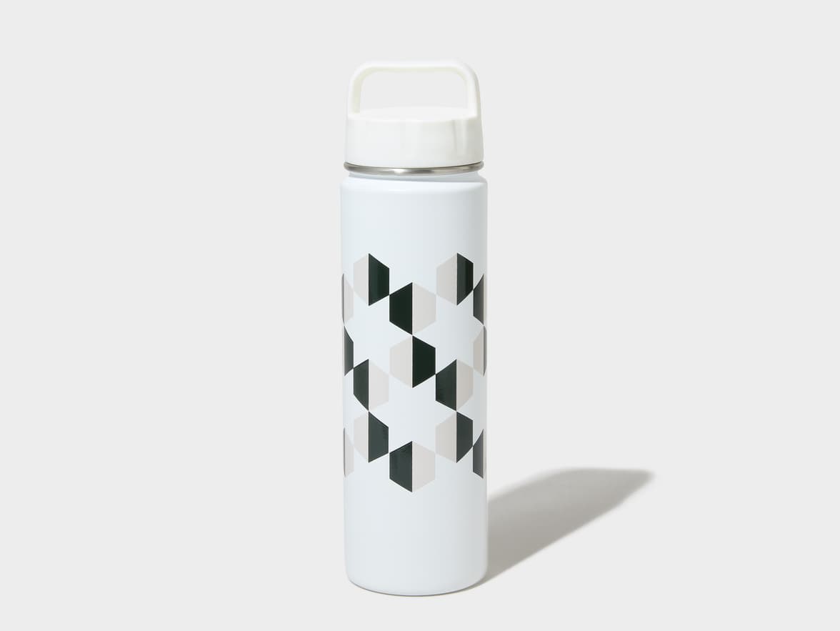 Matte White H2Go Crux Stainless Steel Bottle Back View With 360 Wrap Printing Customisation