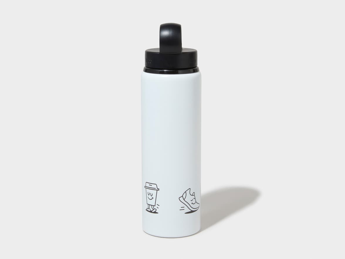Matte White H2Go Virtue Aliminum Water Bottle Back View With 360 Wrap Printing Customisation