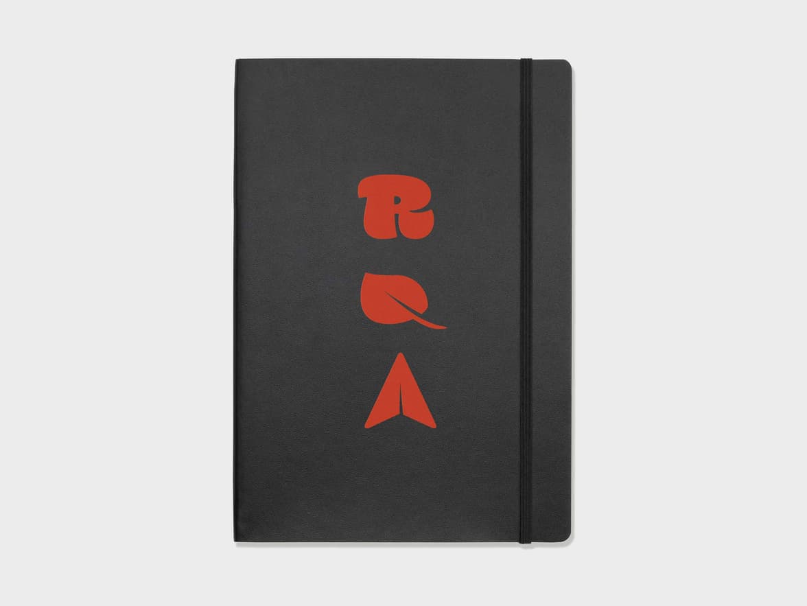 Face on shot of the Black Karst Stone Paper Softcover Notebooks with Single Colour Printing customization