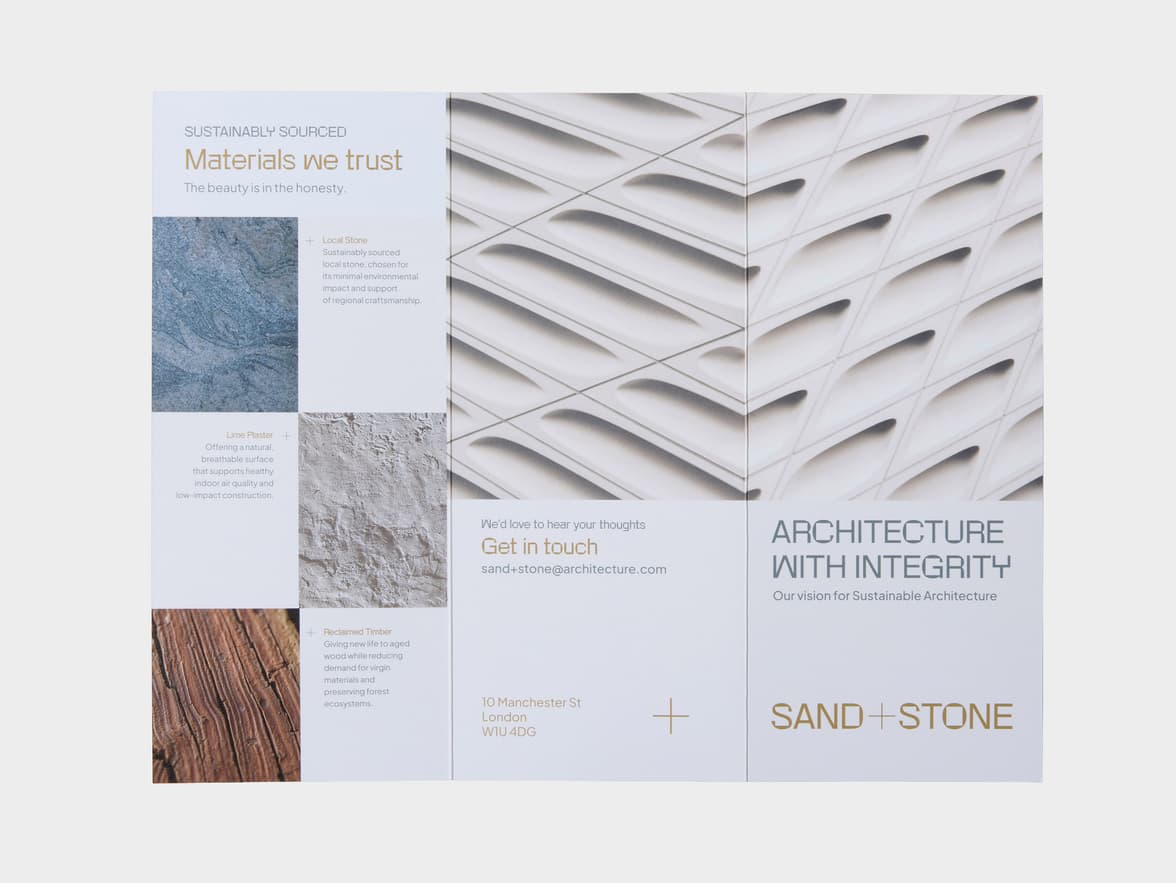 The inner contents of a Z-Fold Eco Brochure.