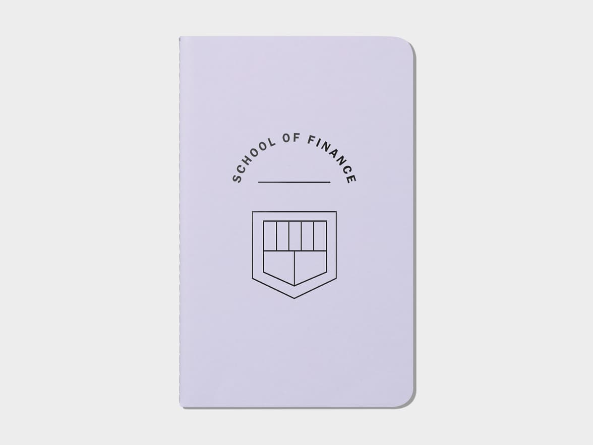 Lavender soft cover journal with black foil pattern