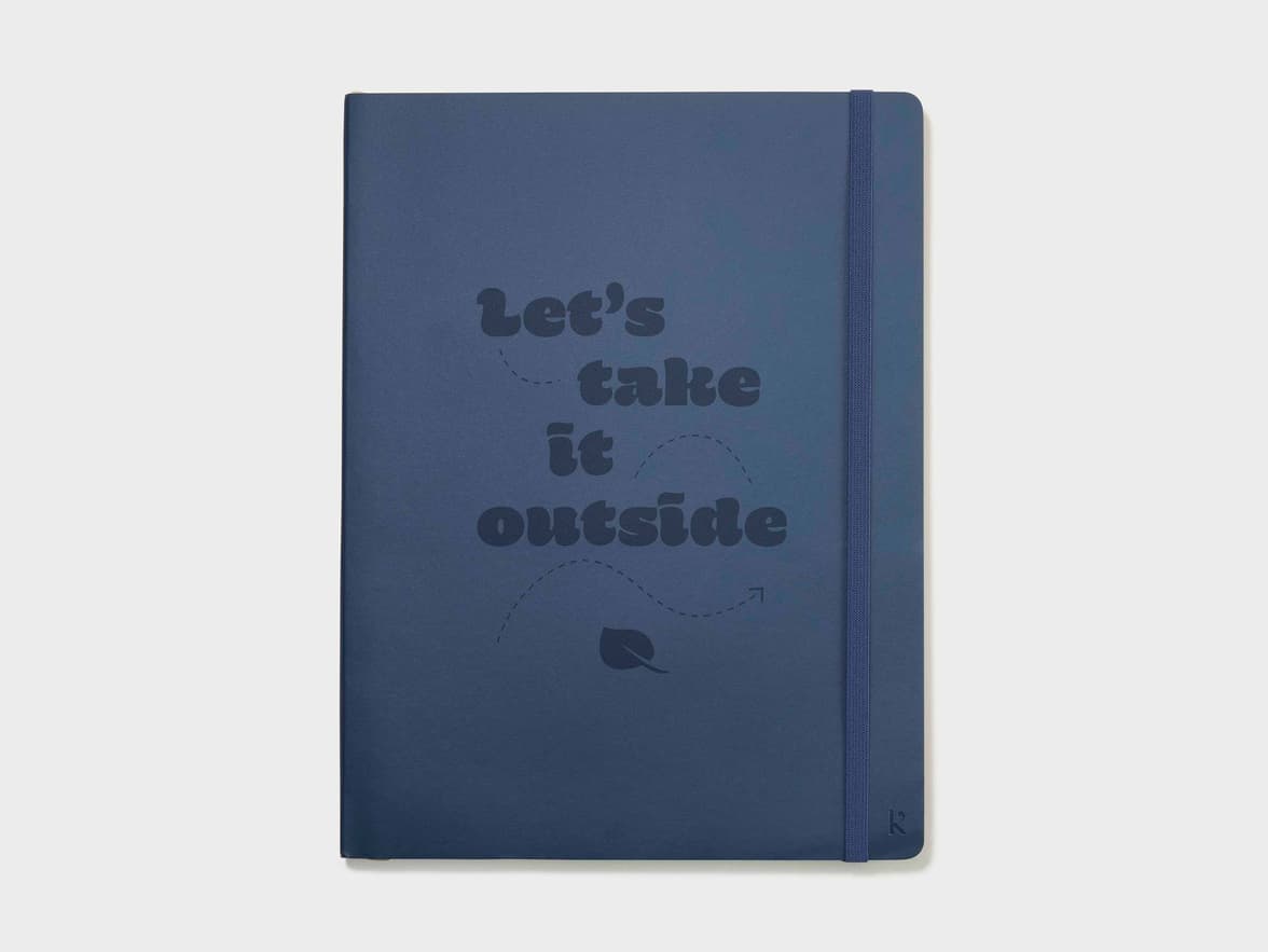 Face on shot of the Navy Karst Stone Paper Pro Series Softcover Notebook with Blind Deboss customization