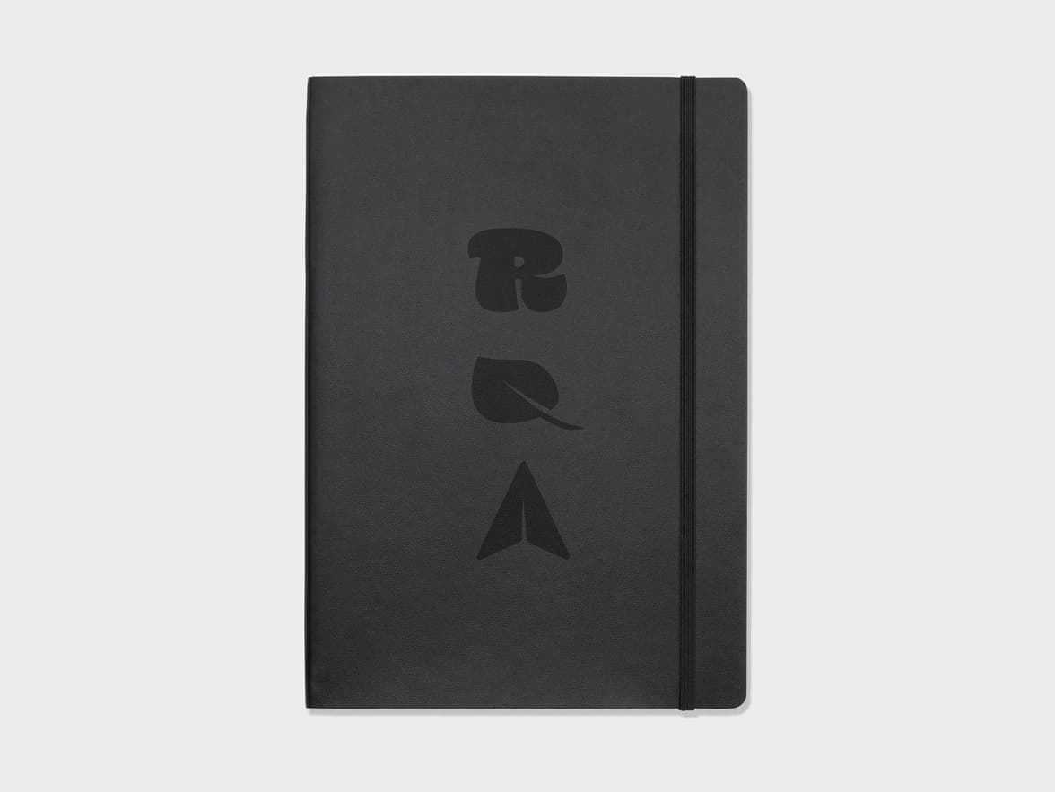 Face on shot of the Black Karst Stone Paper Softcover Notebooks with Blind Deboss customization