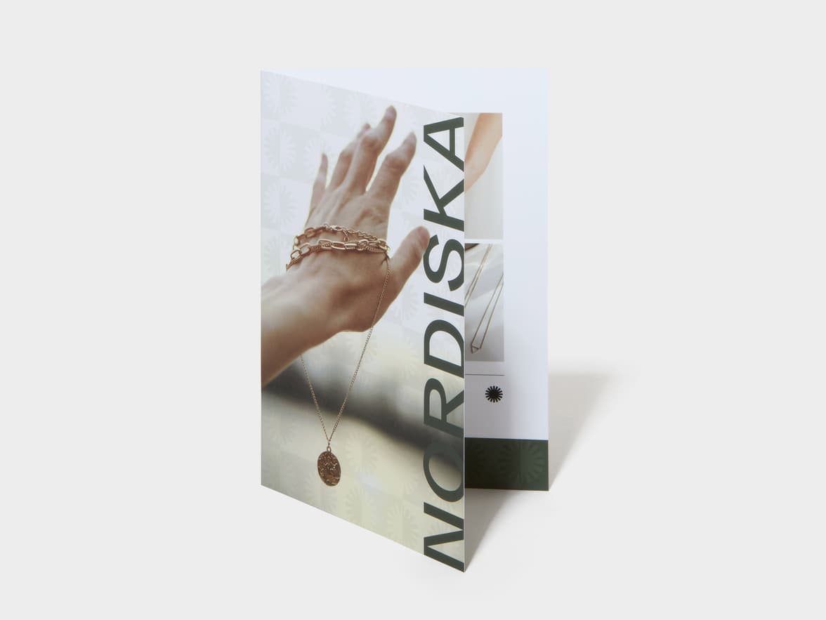 A Bi-Fold Super Brochure standing.