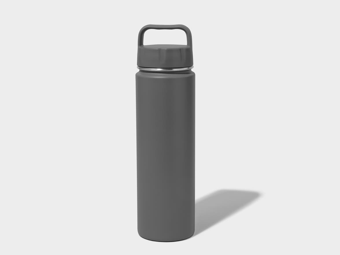 Matte Storm Gray H2Go Crux Stainless Steel Bottle Back View With One-Sided Printing Customisation