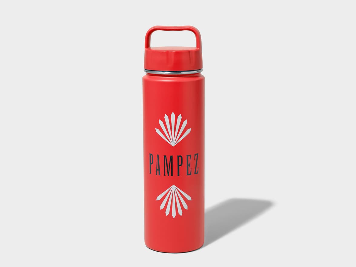 Matte Red H2Go Crux Stainless Steel Bottle Front View With One-Sided Printing Customisation