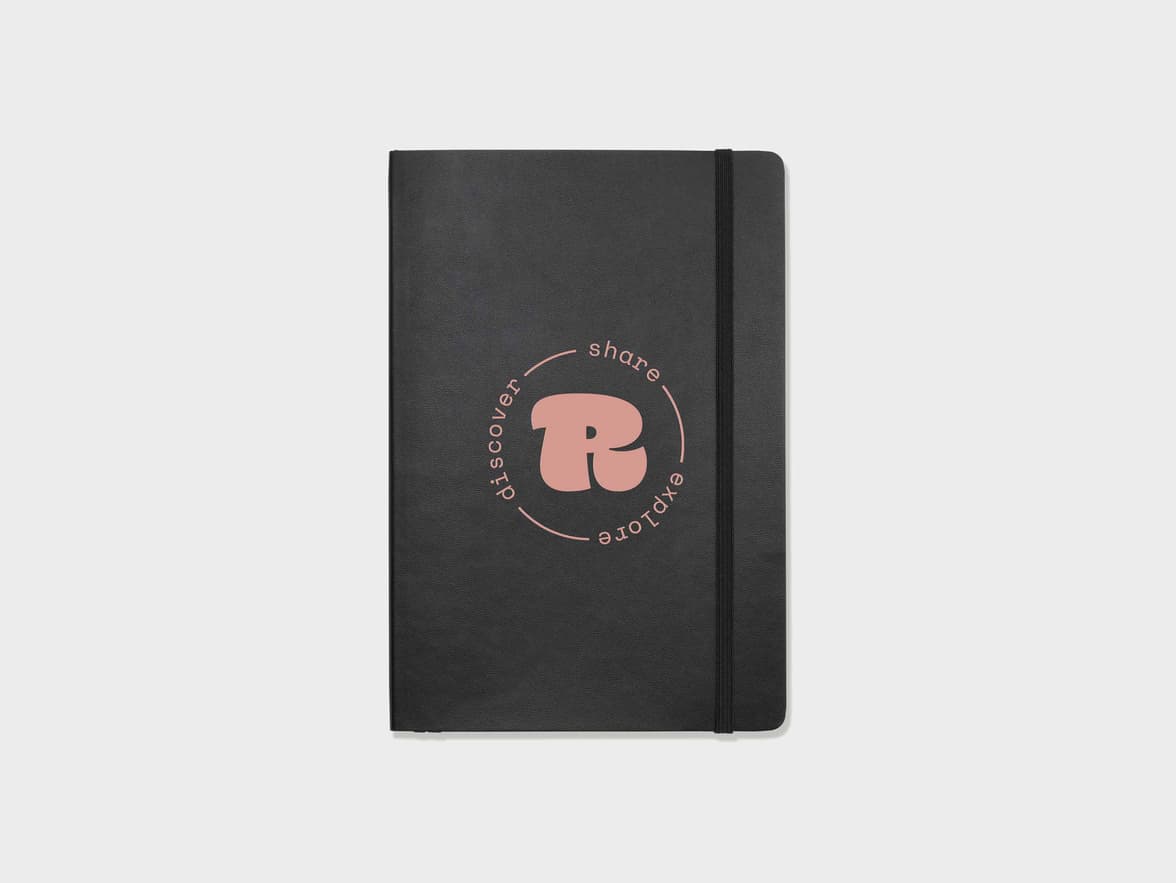 Face on shot of the Black LEUCHTTURM1917 Classic Softcover Notebook with Single Colour Printing customization