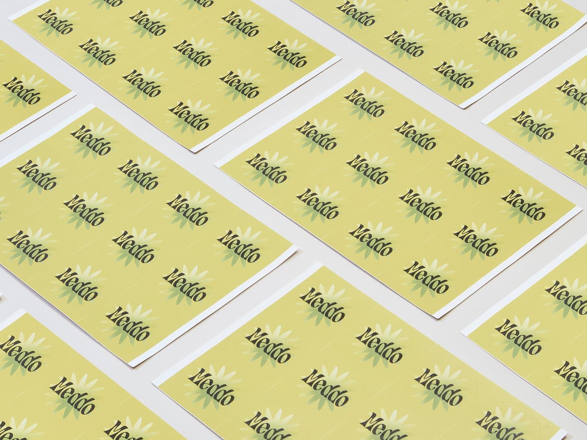 A collection of customized round matte paper stickers in size 1.5.