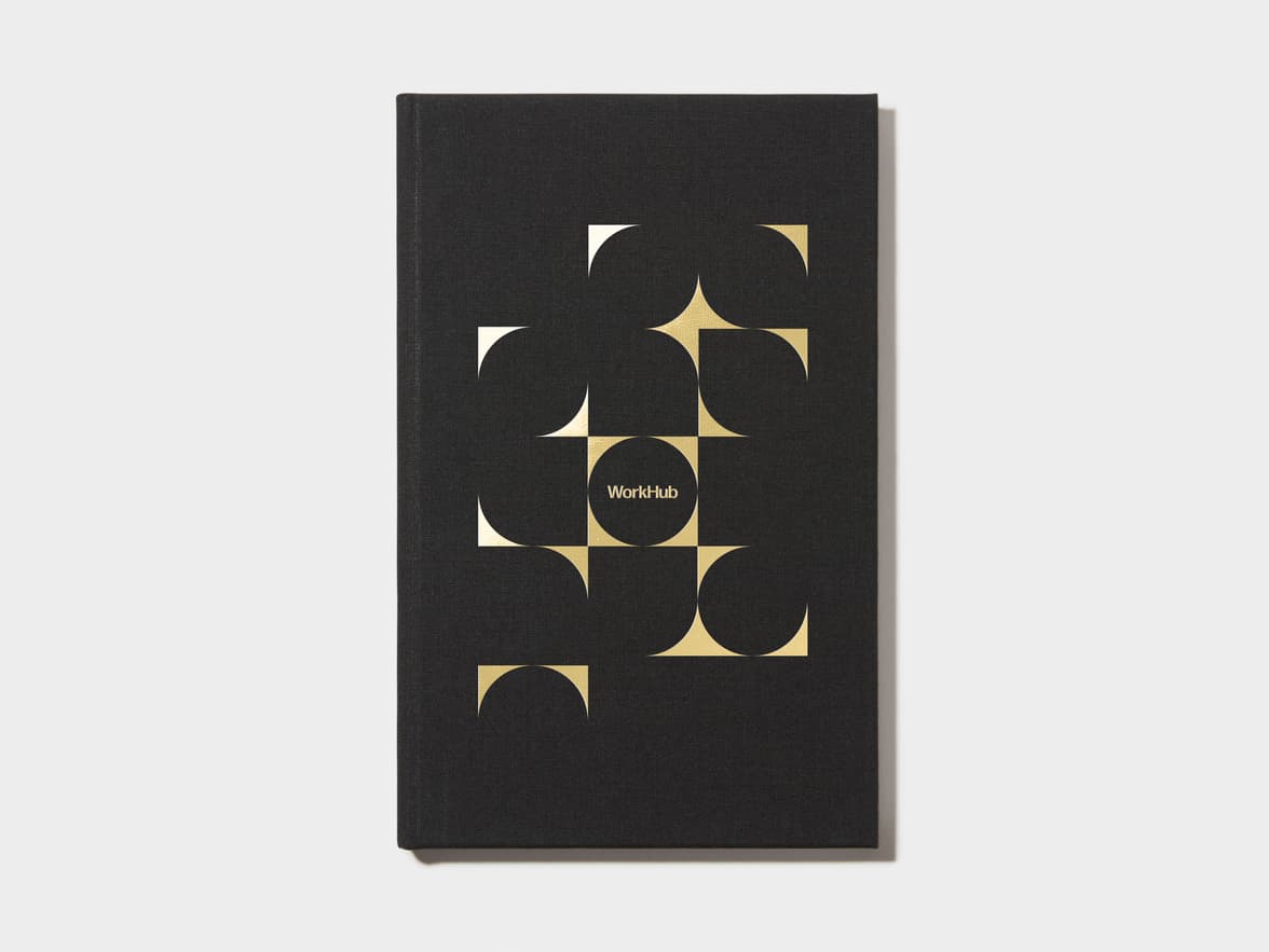 Jet Black Hardcover Notebook with Gold Foil 