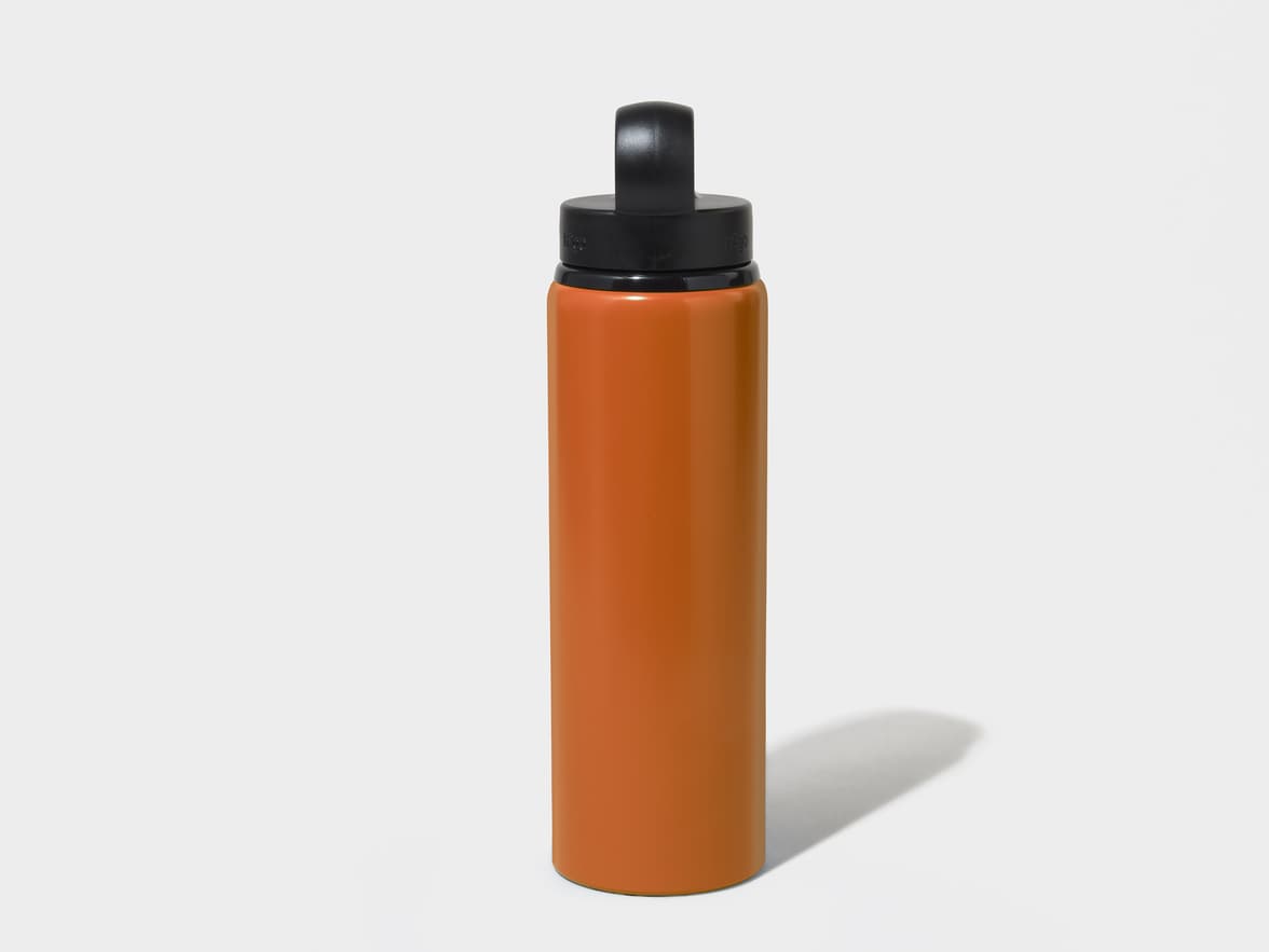 Matte Tawny H2Go Virtue Aliminum Water Bottle Back View With One-Sided Engraving