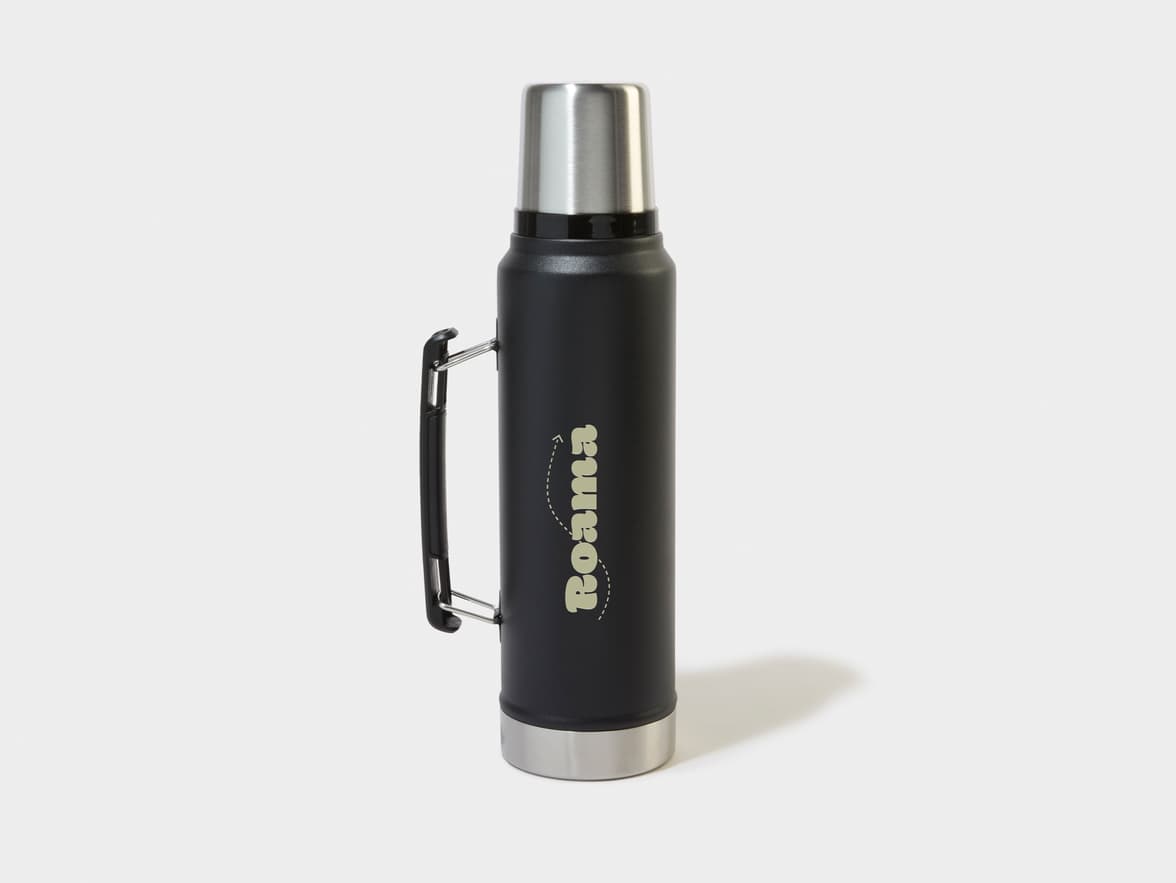 Front on image of the Stanley Classic Bottle in Black with One-sided Printing customisation