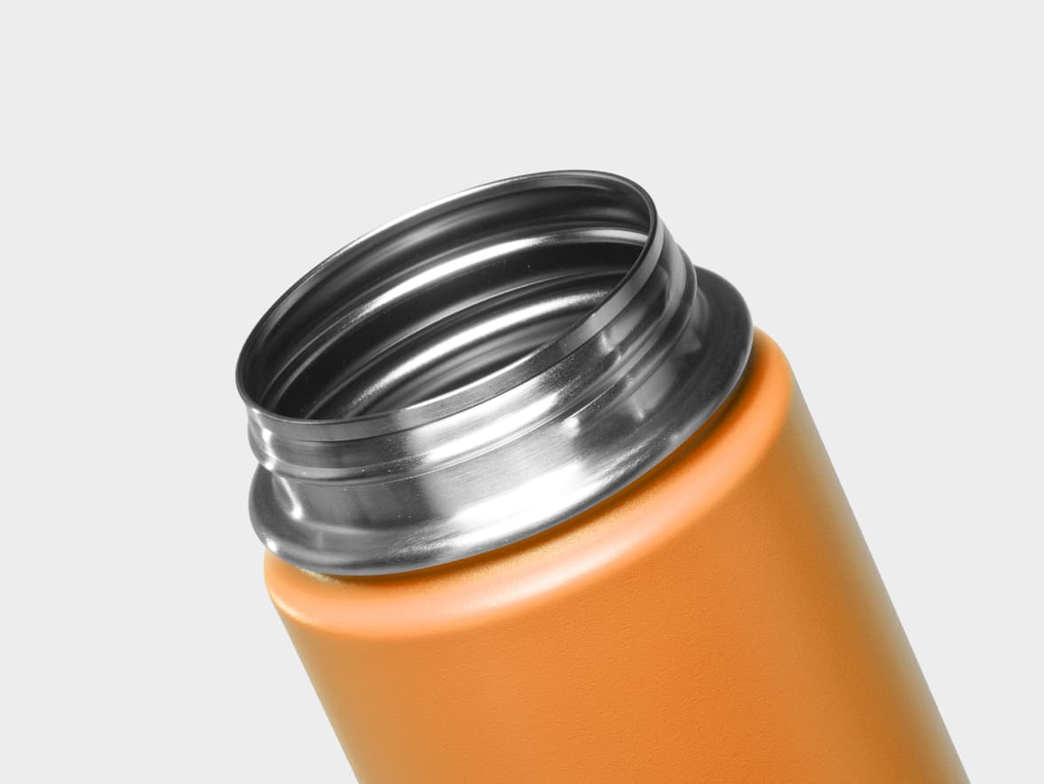Matte Orange H2Go Crux Stainless Steel Bottle Rim With One-Sided Engraving