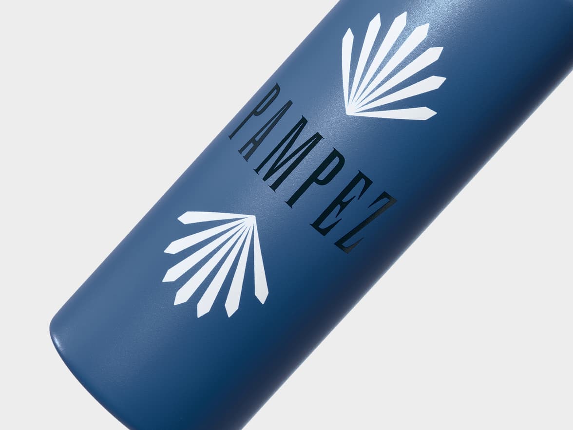 Matte Navy H2Go Crux Stainless Steel Bottle Close Up With One-Sided Printing Customisation
