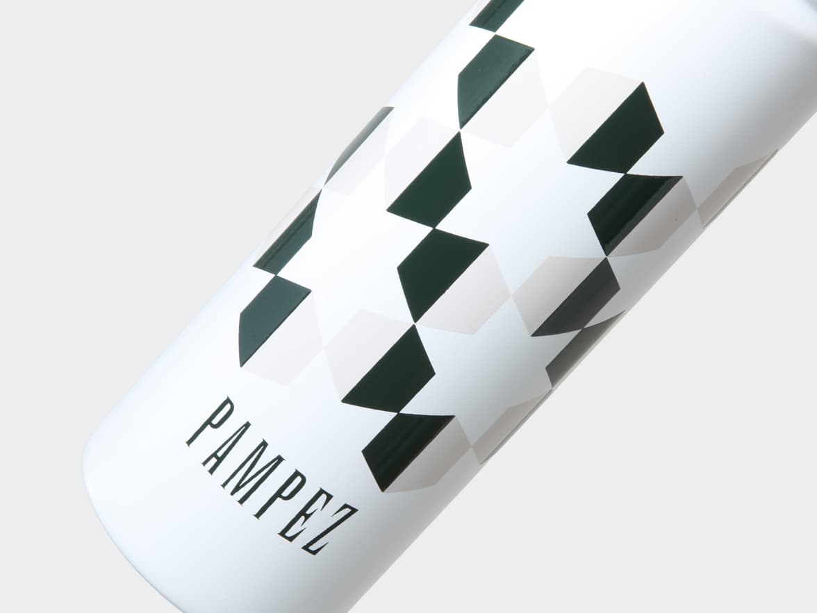 Matte White H2Go Crux Stainless Steel Bottle Close Up With 360 Wrap Printing Customisation