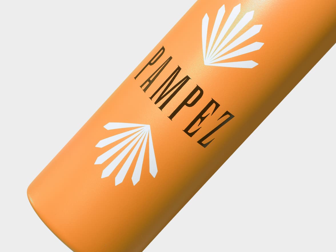 Matte Orange H2Go Crux Stainless Steel Bottle Close Up With One-Sided Printing Customisation